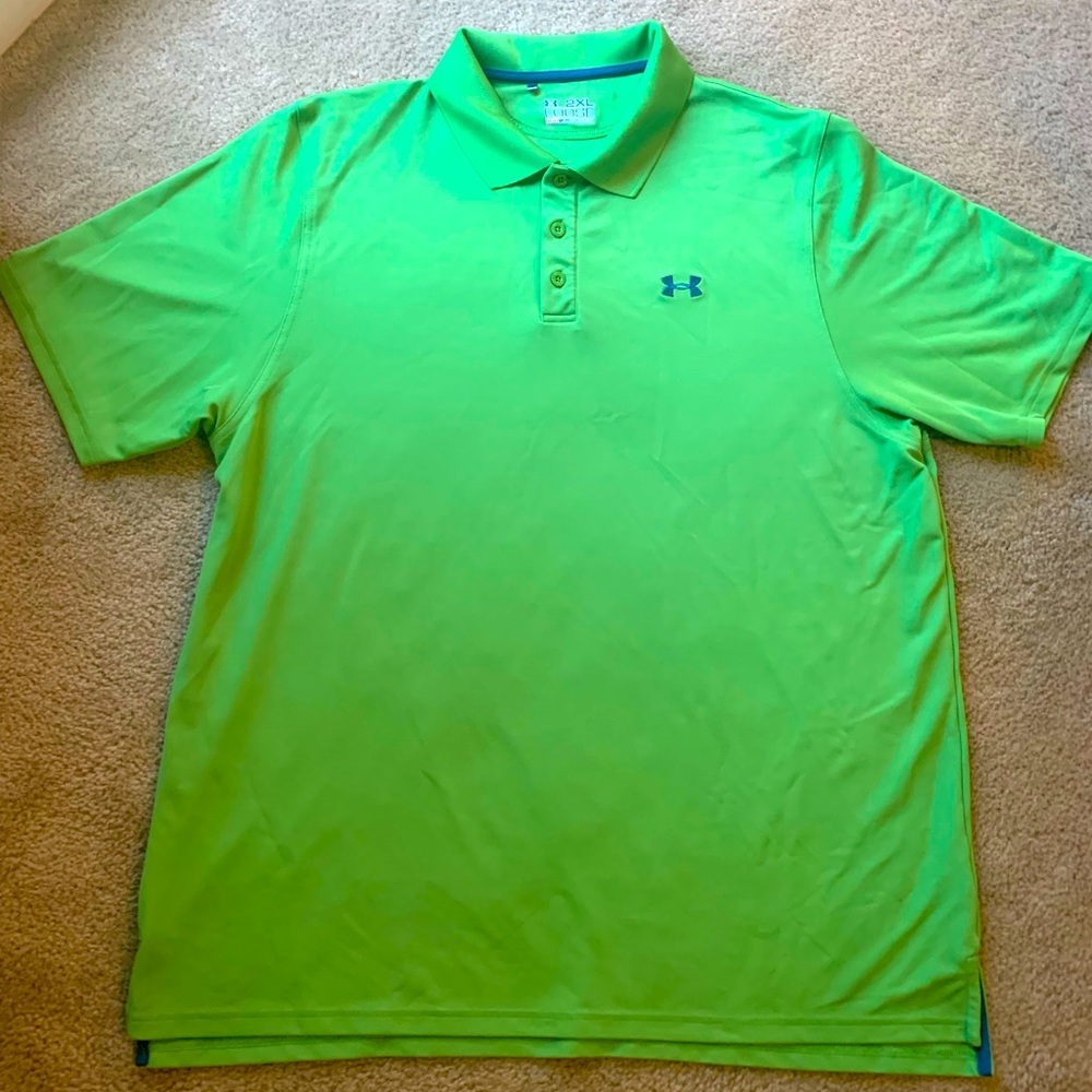 Mens UnderArmour green polo size 2xl